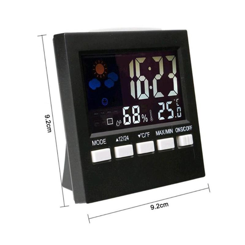Digital Weather Forecast Station Alarm Clock Kids Indoor /Outdoor Hygrometer Temperature LCD Screen Humidity Monitor Alarm Clock