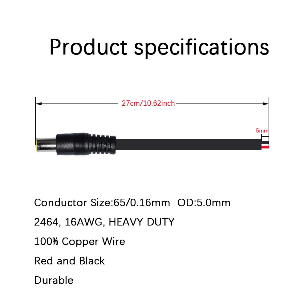 Cabo conector macho de energia dc 8.0mm com adaptador dc 8mm, compatível com der 11 polegadas/28cm, carregador portátil para gerador