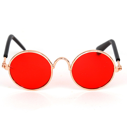Leuke Vintage Ronde Kat Zonnebril Huisdier Foto's Rekwisieten Reflectie Brillen Bril voor Katten Kleine Hond Hond Kat Accessoires: Oranje
