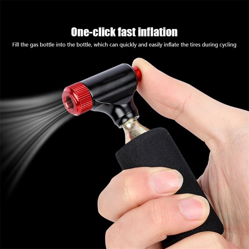 Pompe de vélo gonflable CO2 avec tête de bouteille d'air Portable, accessoire de gonflage d'air pour Valve universelle