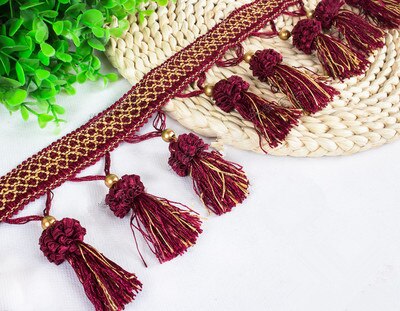 Rideau à franges avec des perles en cuivre en métal de 1M, bricolage soi-même, pour robe latine, rideau de vêtement, accessoires de couture décoratifs, ruban d'habillage: E