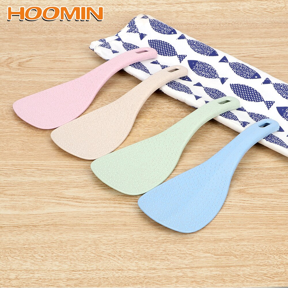 HOOMIN, cuchara para arroz, pala para arrocera, vajilla de paja de trigo, utensilios de cocina antiadherentes de plástico, accesorios de herramientas de cocina
