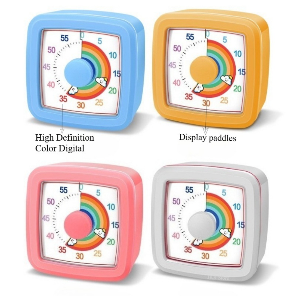 Study Timer Children 60 Minutes Countdown Silent Classroom Timer for Home and School Clock Kitchen Children's Visual Kids Tools
