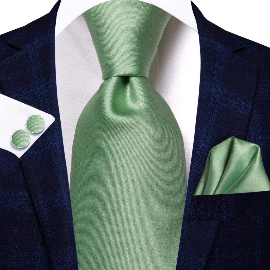 Sage Grün Solide Silk Hochzeit Krawatte Für Männer Handky Manschettenknopf Herren Krawatte Set Business Party Hallo-krawatte