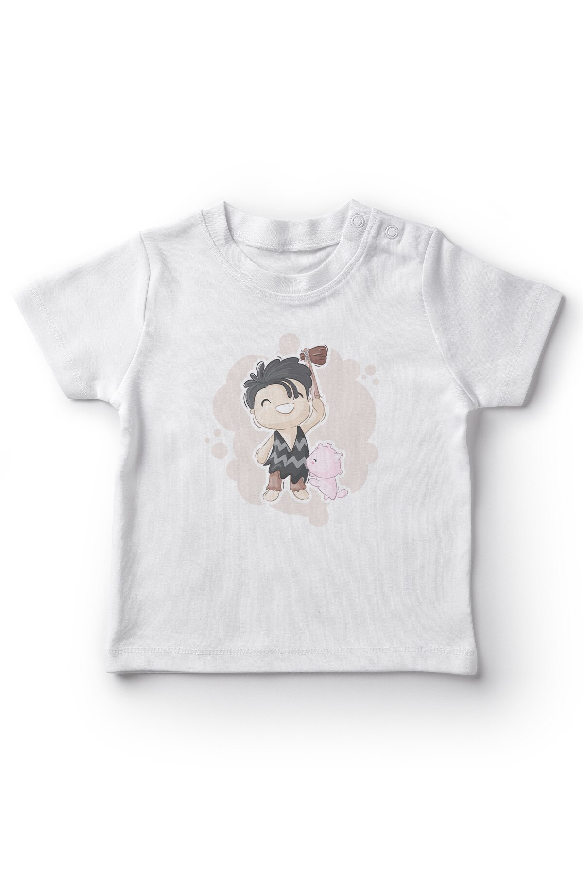 Angemiel Baby Wilde Jongen En Kat Baby Boy T-shirt Wit
