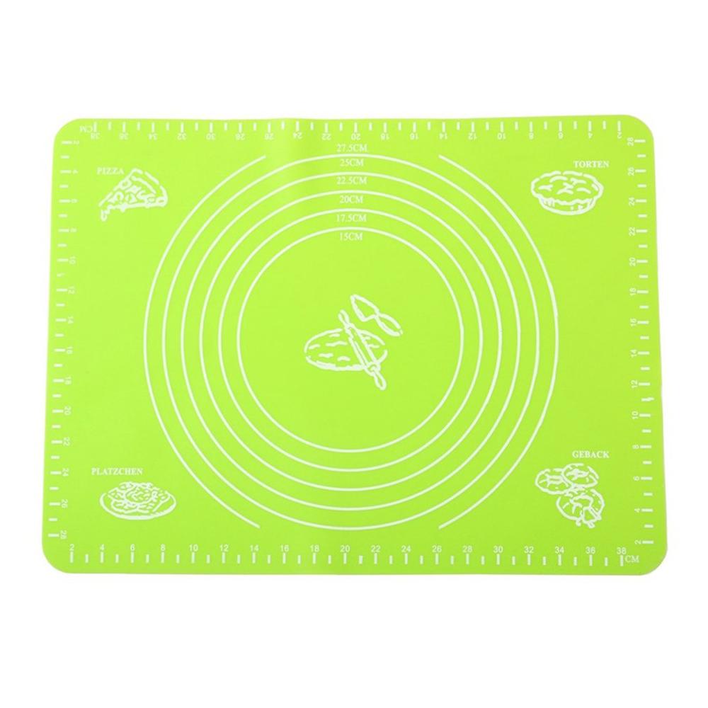 Anti-Klevende Siliconen Bakken Taart Fondant Rolling Massa Kneden Mat Grill Tafel Hoge Qulity Schaal: green 40x30cm