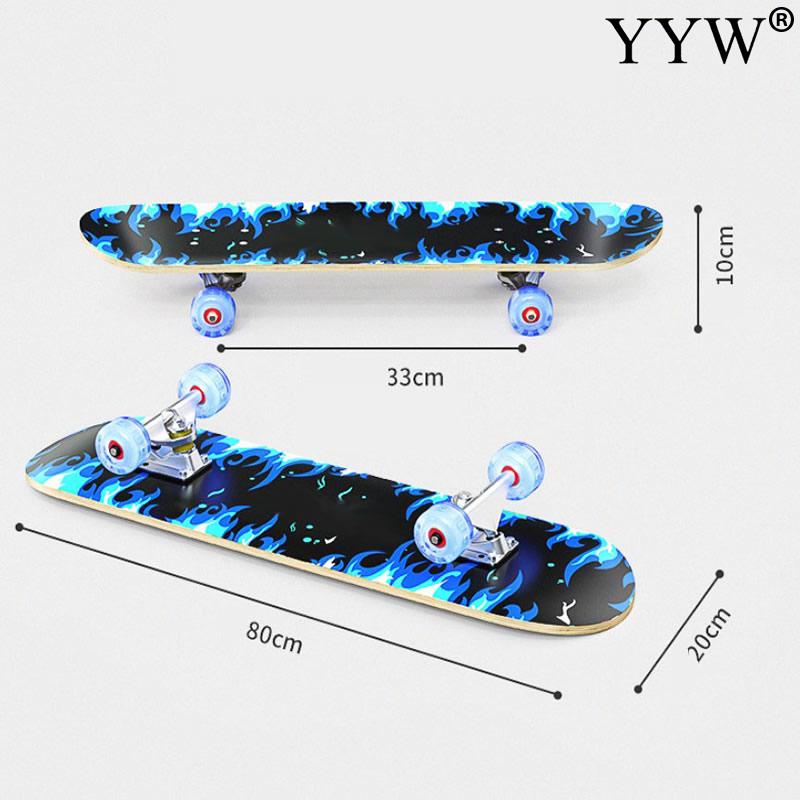 Skateboard Double Kicktail Cruiser Rocker Board Maple 4Wheel Teenager Adult Sidewalk Skating Street Colors Girls Surface Board