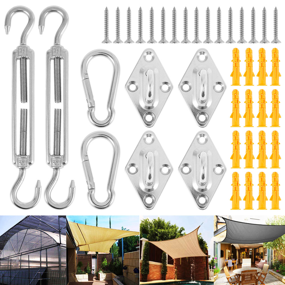 Edelstahl Heavy Duty Haken Garten Sonnenschutz Segel Befestigungsset Baldachin Markise Hardware Armaturen M5 Sonnenschutz Segel Befestigungsset