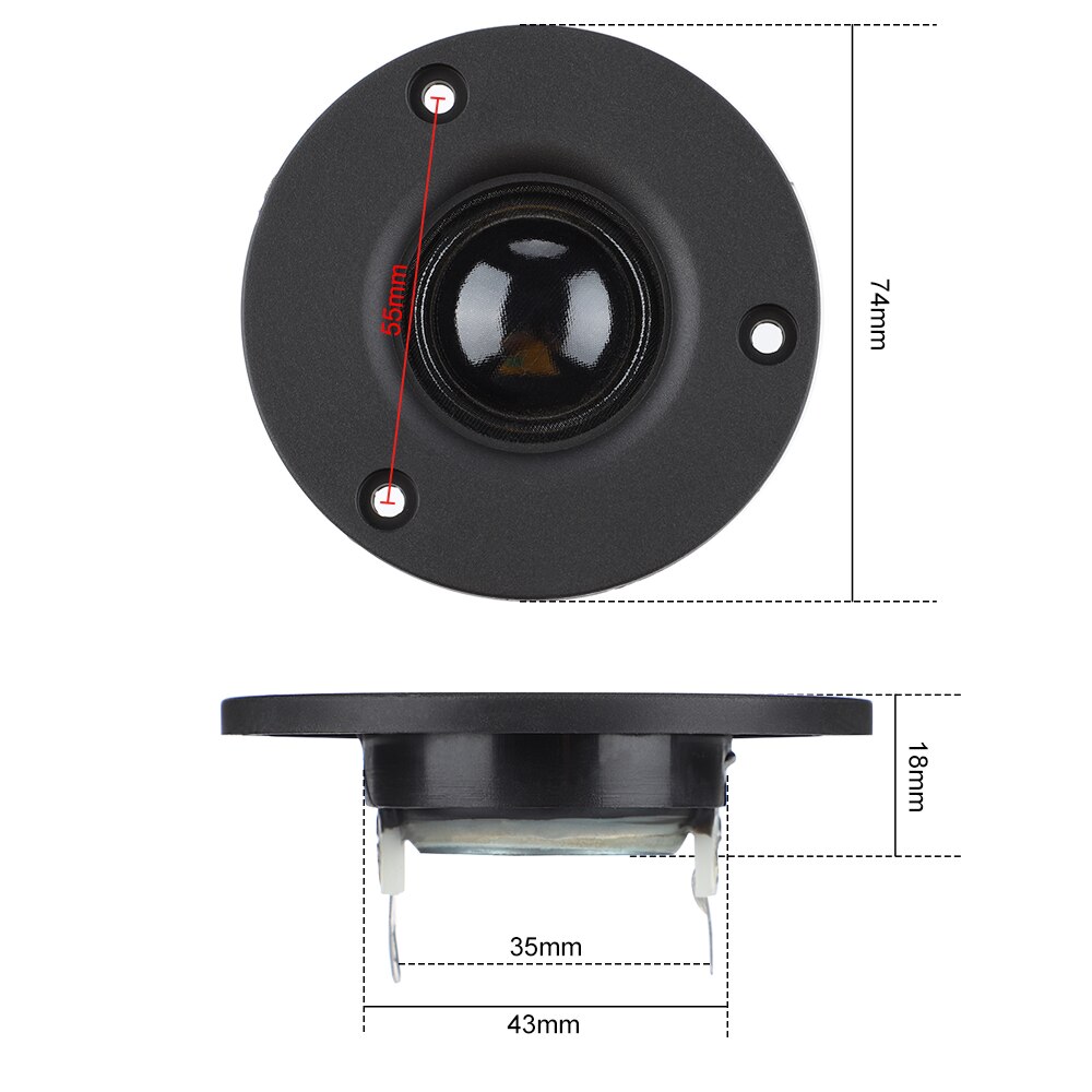 AIYIMA 2Pcs 3 Inch Tweeter Speaker 25 Core Silk Membrane 4 6 OHM 20W Treble Loudspeaker HIFI Sound Speaker Home Theater DIY