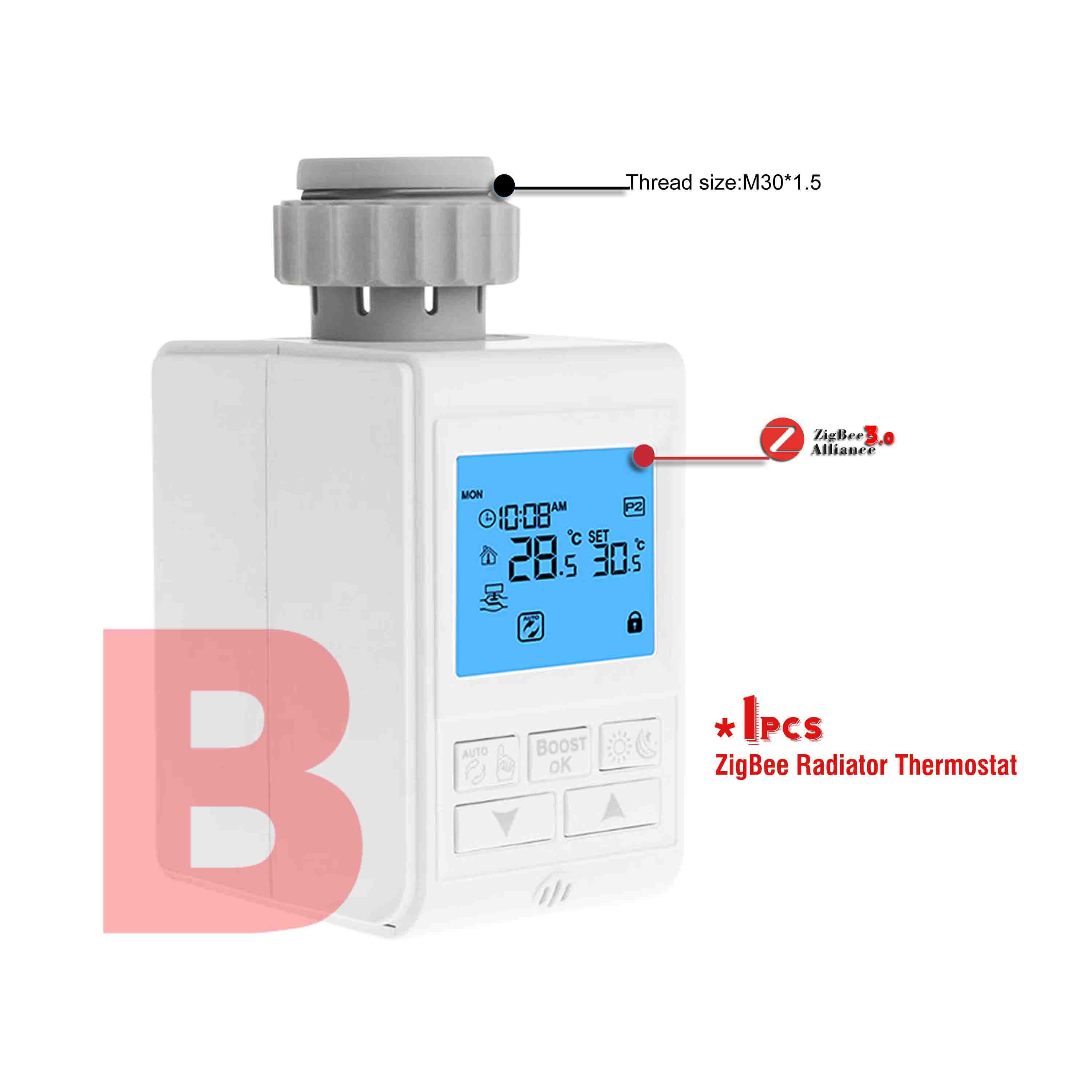 Zigbee-válvula inteligente WIFI para calefacción de suelo, radiador, termostato, funciona con Alexa y Google home: B-ZigBee valve