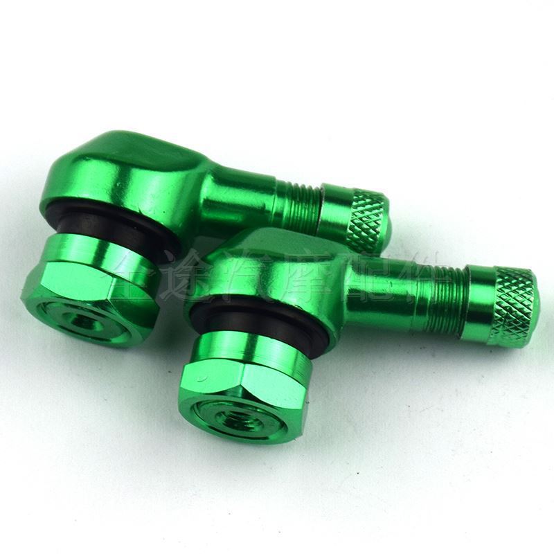 2x motorfiets aluminium hoekventiel oranje-goud 11,3 mm ventielen