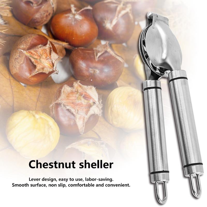 VKTECH Stainless Steel Chestnut Clip Peeler Nut Walnut Metal Opener Plier Non-slip Handheld Kitchen Labor-saving Gadget Tool