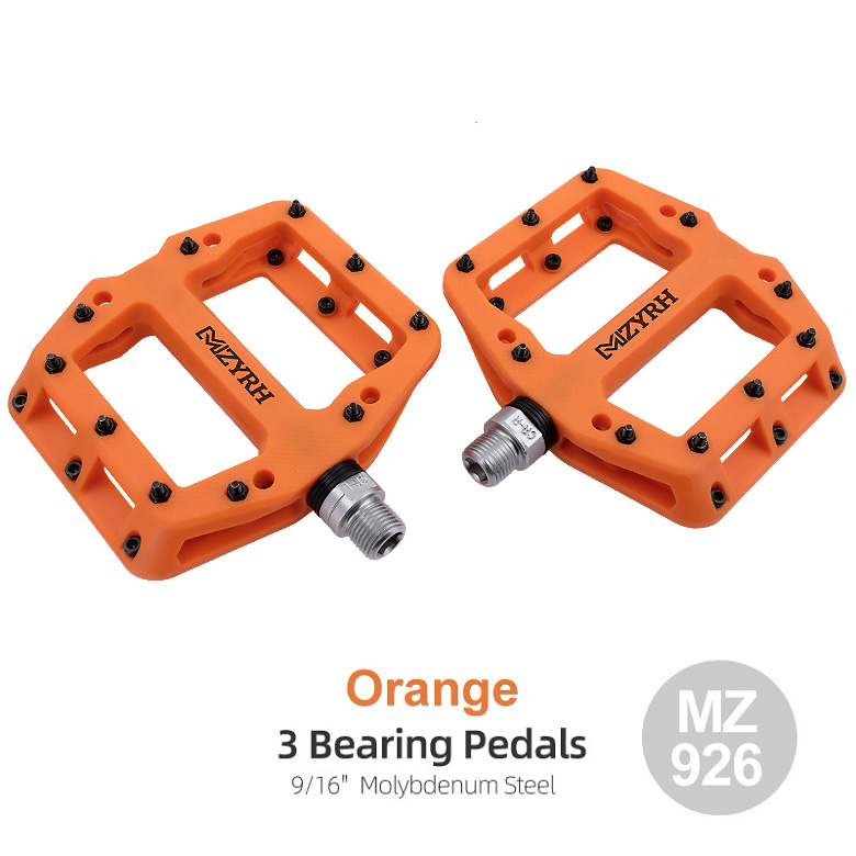 Bicycle Pedals 3 Bearings Ultralight Anti-slip BMX Road MTB Bike Pedal Wide Waterproof Bicycle Accessories: light yellow
