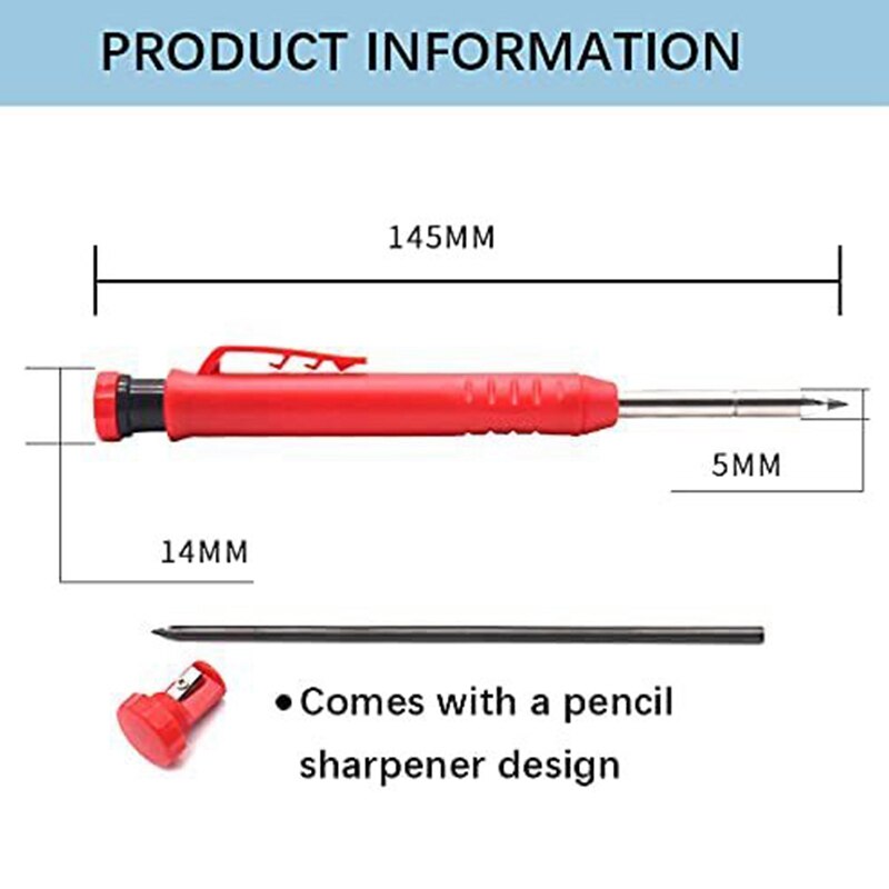 Deep Hole Mechanical Pencil Marker Marking Tool, for Carpenter