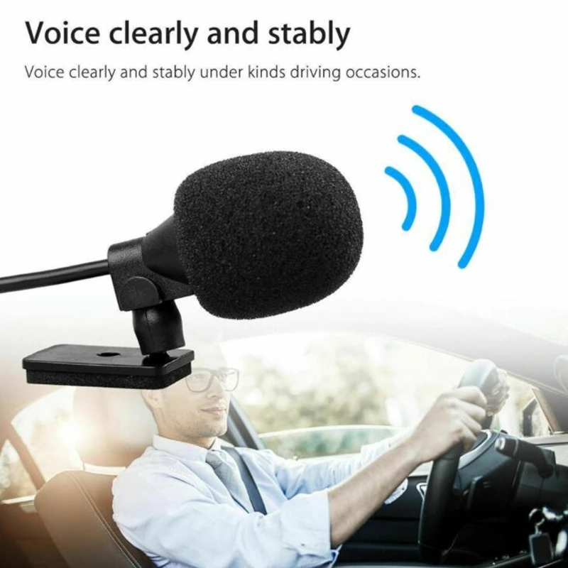 Microphone de voiture Audio Navigation Clip filaire fils externes micros automatiques Radio 3m de Long micro stéréo 3.5mm Mono 2.5mm SM Lotus Jack Plug