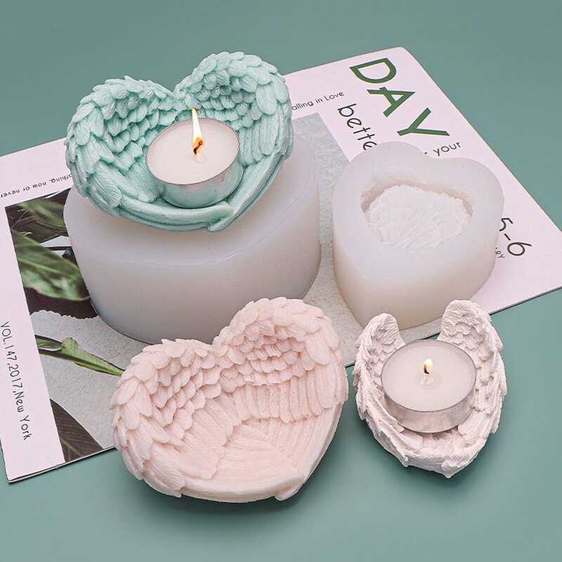 Trinket Dish Epoxy Molds Angel Wing Trinket Shaped Silicone Mold Polymer Clay