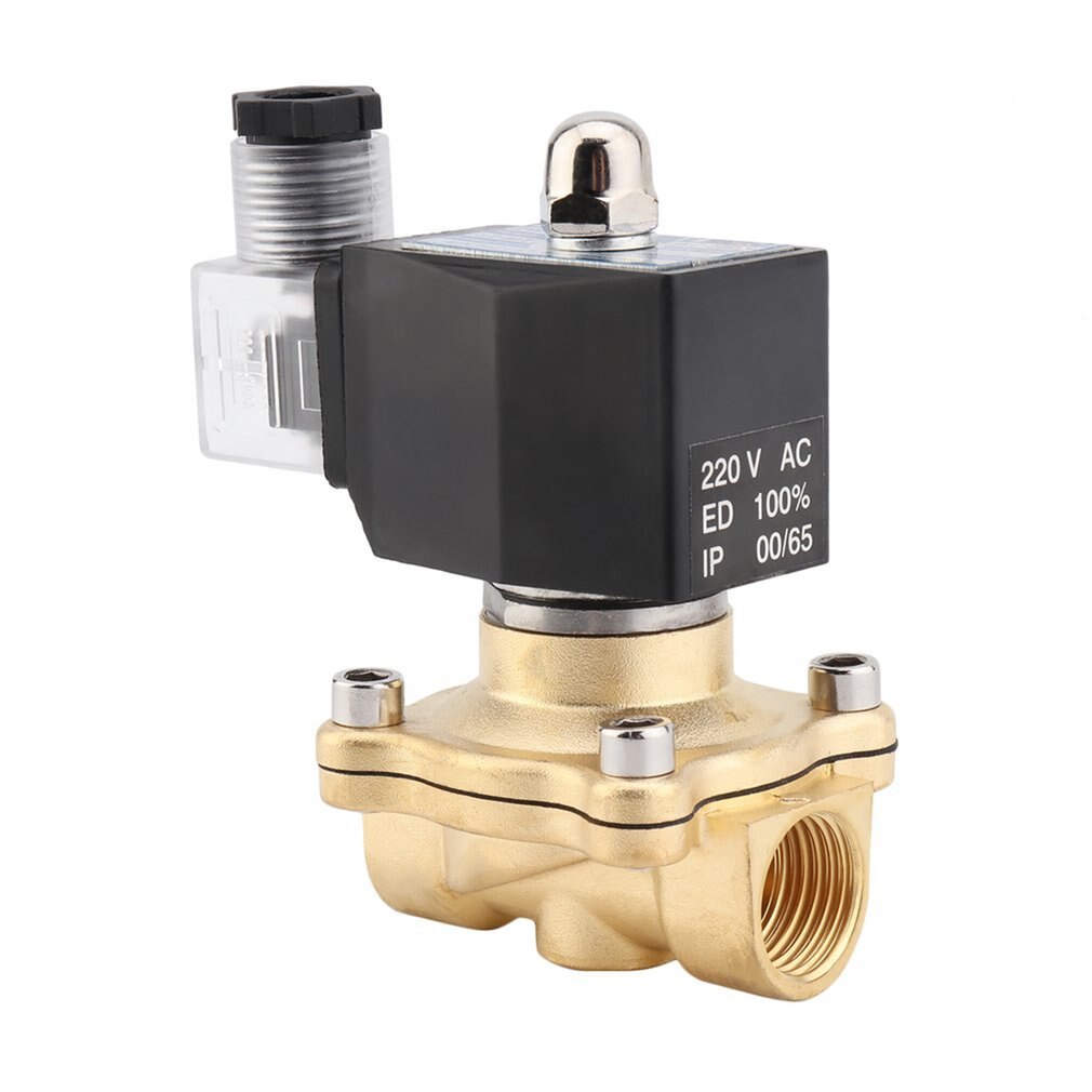 Válvula Solenoide de acción directa de cobre puro, Bobina Cuadrada de 1/2 pulgadas, CA, 220V, 2W, electromagnética, para herramientas de riego de jardín