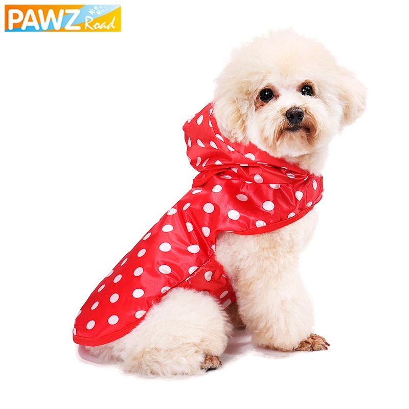 Pawzroad hund sød regnfrakke med pakke prik jakke vandtæt frakke 4 størrelse rød/blå tilgængelig kæledyr beklædning hund kat tøj