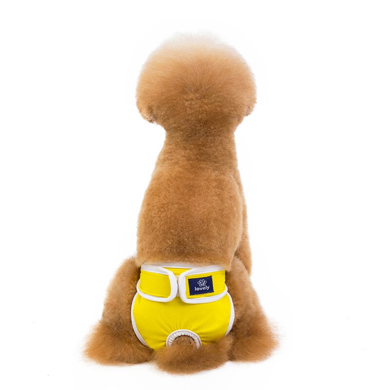 Dog Diapers Physiological Pant Washable Doggie Diapers for Female Dog Shorts Soft Girl Dogs Pants Pet Underwear Sanitary Panties: yellow / XXL 56-78cm