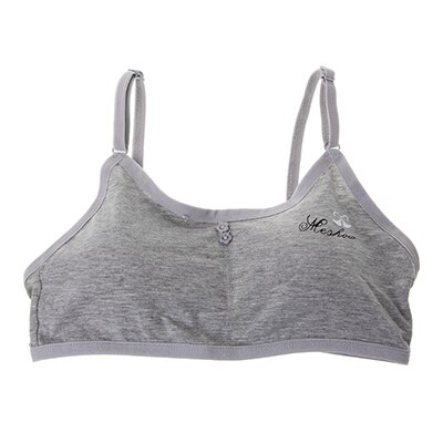 Tienerondergoed katoenen letterprint bh voor jonge meisjes voor yoga sporten hardlopen aangepaste verwijderbare spons pads als trainingsbh: Grijs