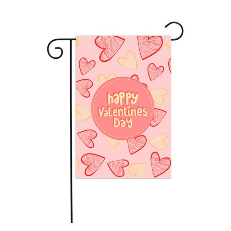 Happy Valentine's Day Garden Flag Sweet Hearts Flag Indoor Outdoor Home Decoration Banner Garden Living Room Flying Flag: 7