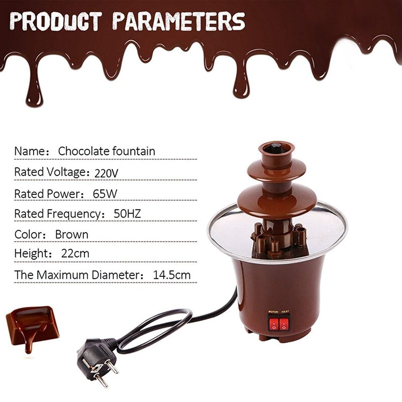 ! Mini Fondue au chocolat de prise de l'ue, Machine électrique de fonte de chocolat de Pot de Fondue d'acier inoxydable trempant le beurre de Fruits de Dessert