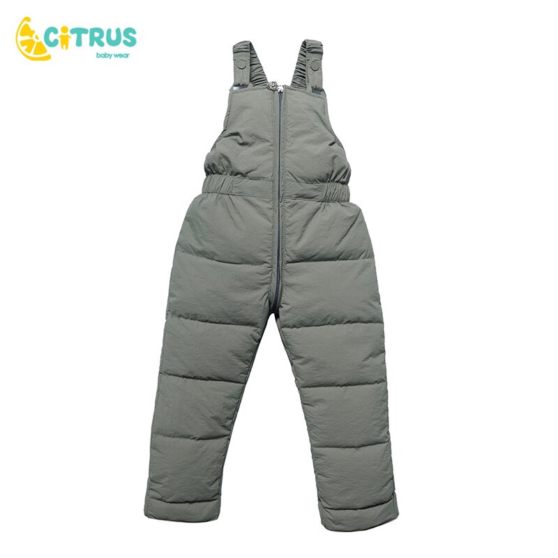 CITRUS Children Down Trousers Braces Pants Baby Boys Girls Autumn Winter Braces Pants Baby Warm Trousers For 9-24M Baby