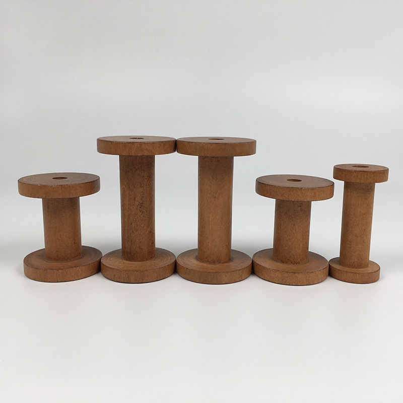20-100pcs Brown Big Wood Empty Spools Bobbin for Sewing Ribbons Twine Wood Home DIY Tool Thread Wire Lace Spool Supply