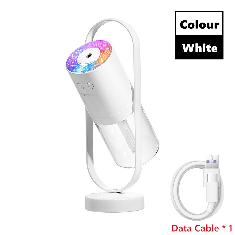 200ml Mini Luftbefeuchter Elektrische Aroma Öl Diffusor USB Kühlen Nebel Spritzgerät Luft Reiniger mit Bunten Nacht Licht für Mini xiaomi: Weiß