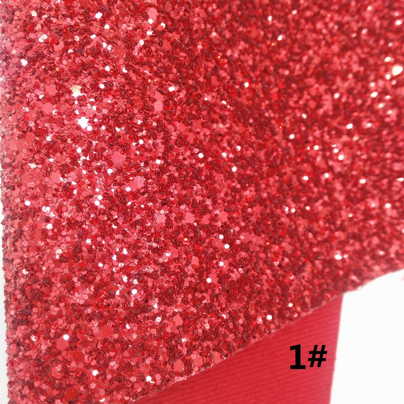 RODE Glitter Stof, Iriserende Faux Leer Stof, synthetisch Leer Blad Voor DIY Bows A4 Size 8 "x 11" Twinkling Ming XM102
