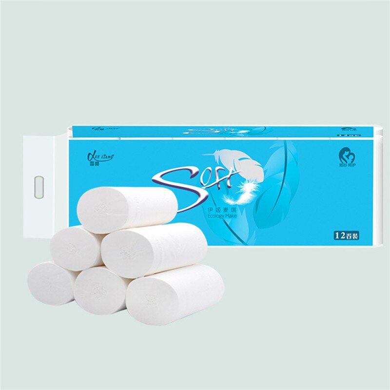 12 Rolls Papier Thuis Bad Papier Bad Toilet Roll P – Vicedeal