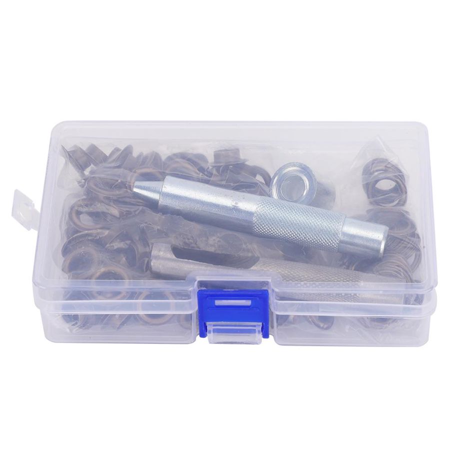 100pcs Bronze Round Eyelet Punch Die Tool Kit DIY Eyelets for Clothing Bags Advertising Eyelets Punch Tool