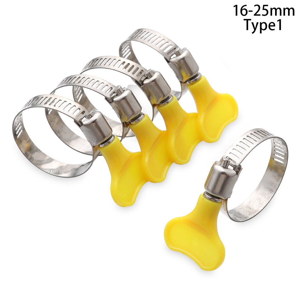 Stainless Steel Hose Clamps Sealing T Bolt Pipe Clip Useful Welding Exhaust Hardware Repair Tool Fuel Line Worm Size Clips: 16-25mm-1