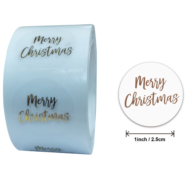 50-500pcs Clear Merry Christmas Stickers Thank You Card Box Package Label Sealing Stickers Wedding Decor Stationery Sticker