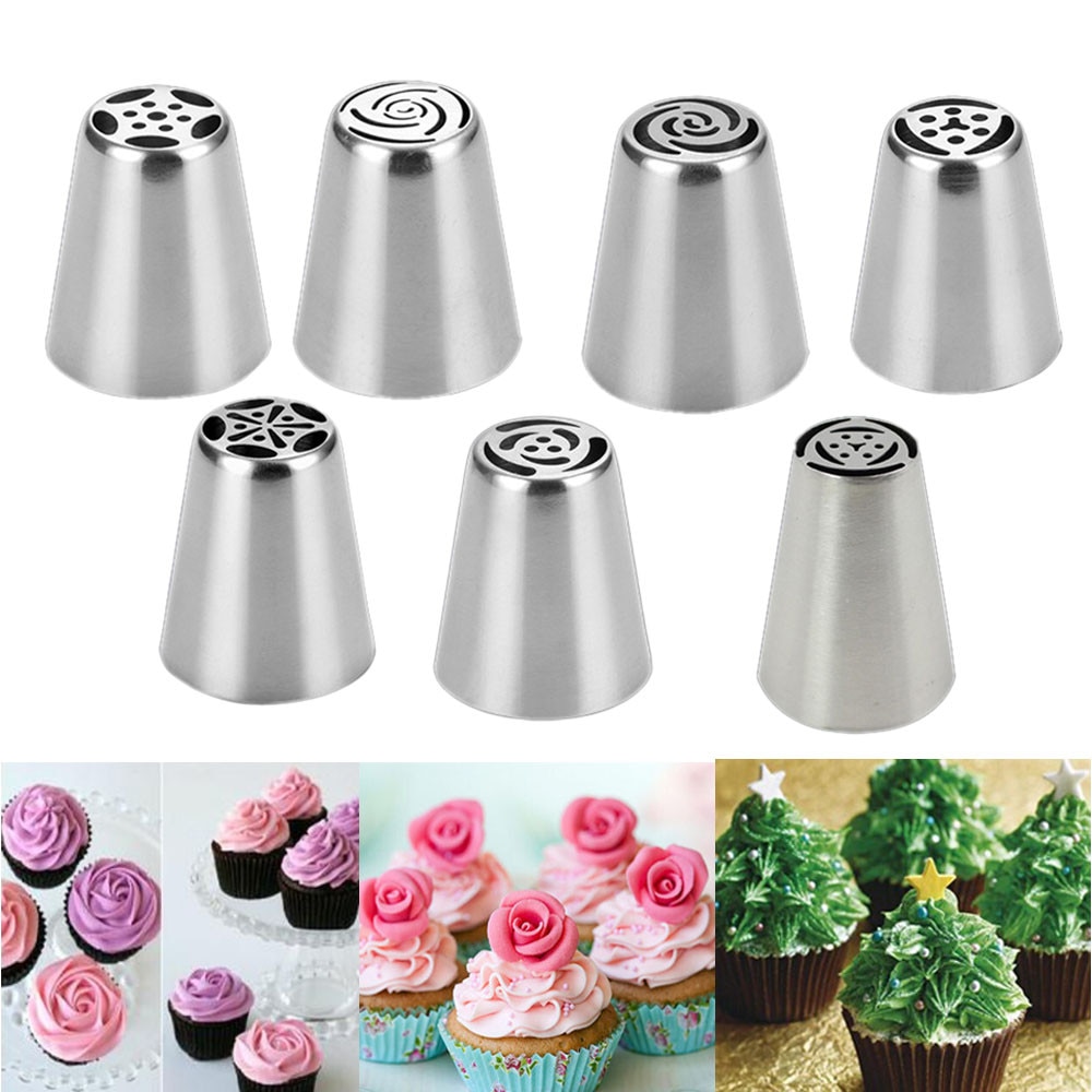 7 Stks/set Rvs Russische Tulp Icing Piping Cake Nozzles Pastry Decoratie Tips Cake Decorating Gereedschap Bakvormen #30