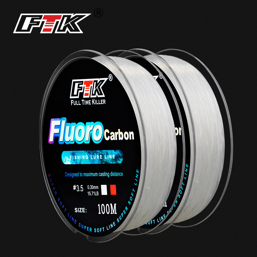 Ftk 100M Monofilament Nylon Water Vissen Lokken Lijn Mainline Sinking Super Sterke Nylon Karper Fluor Carbon