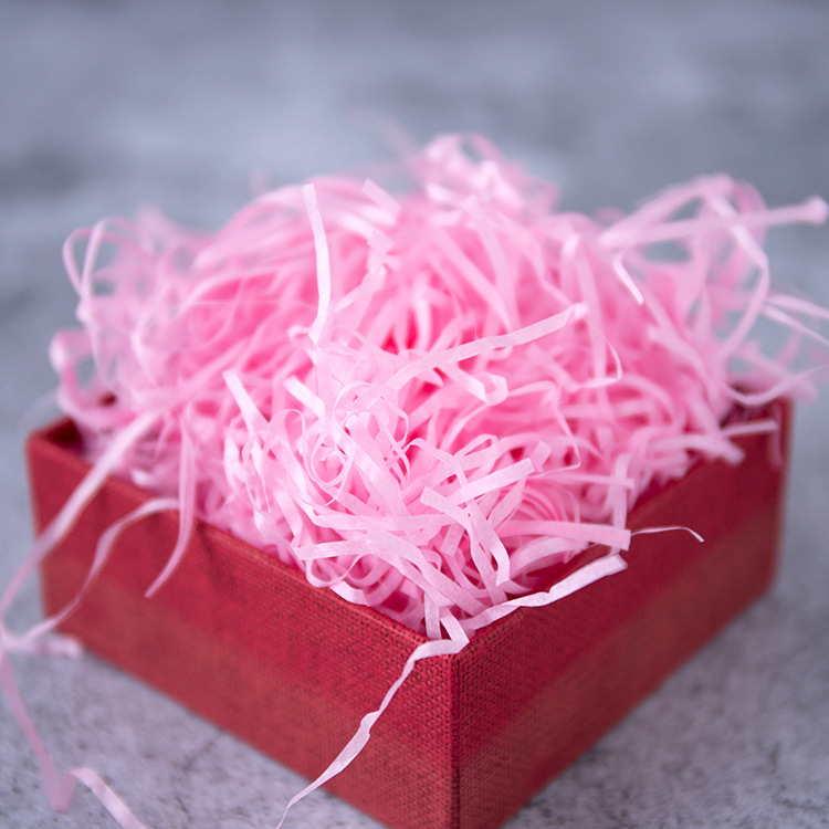 Caja de de confeti de rafia triturada, relleno de caja de embalaje, bricolaje, decoración del hogar para de cumpleaños y boda, varios colores: Rosa