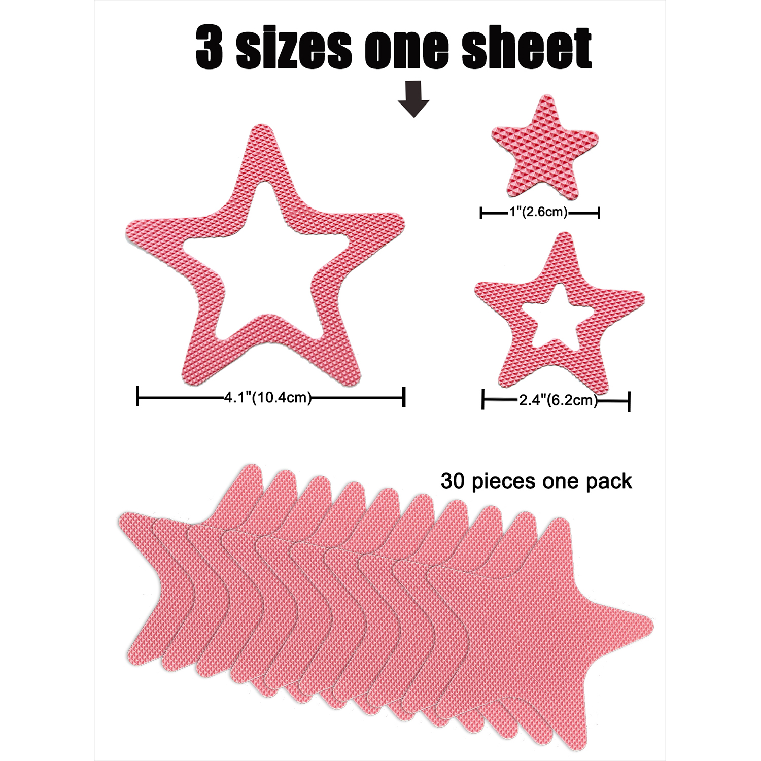 10 Stuks Stervormige Bad Sticker Waterdicht Anti-Slip Vloer Trap Tape Strips Swing Zwembad Vloer Anti-slip Pad Stickers: Roze