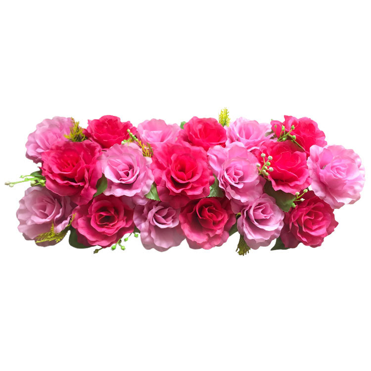 2 Stk/set Bruiloft Weg Aangehaald Bloem Zijde Rose Pioen Hortensia Diy Gebogen Deur Bloem Rij Venster T-station Bruiloft Decoratie 100Cm