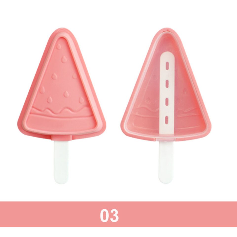 Strawberry Satermelon Popsicle Molds With Sticks Pineapple Drip-guards BPA-free Popsicle Molds Silicone Cartoon Ice Maker: Watermelon