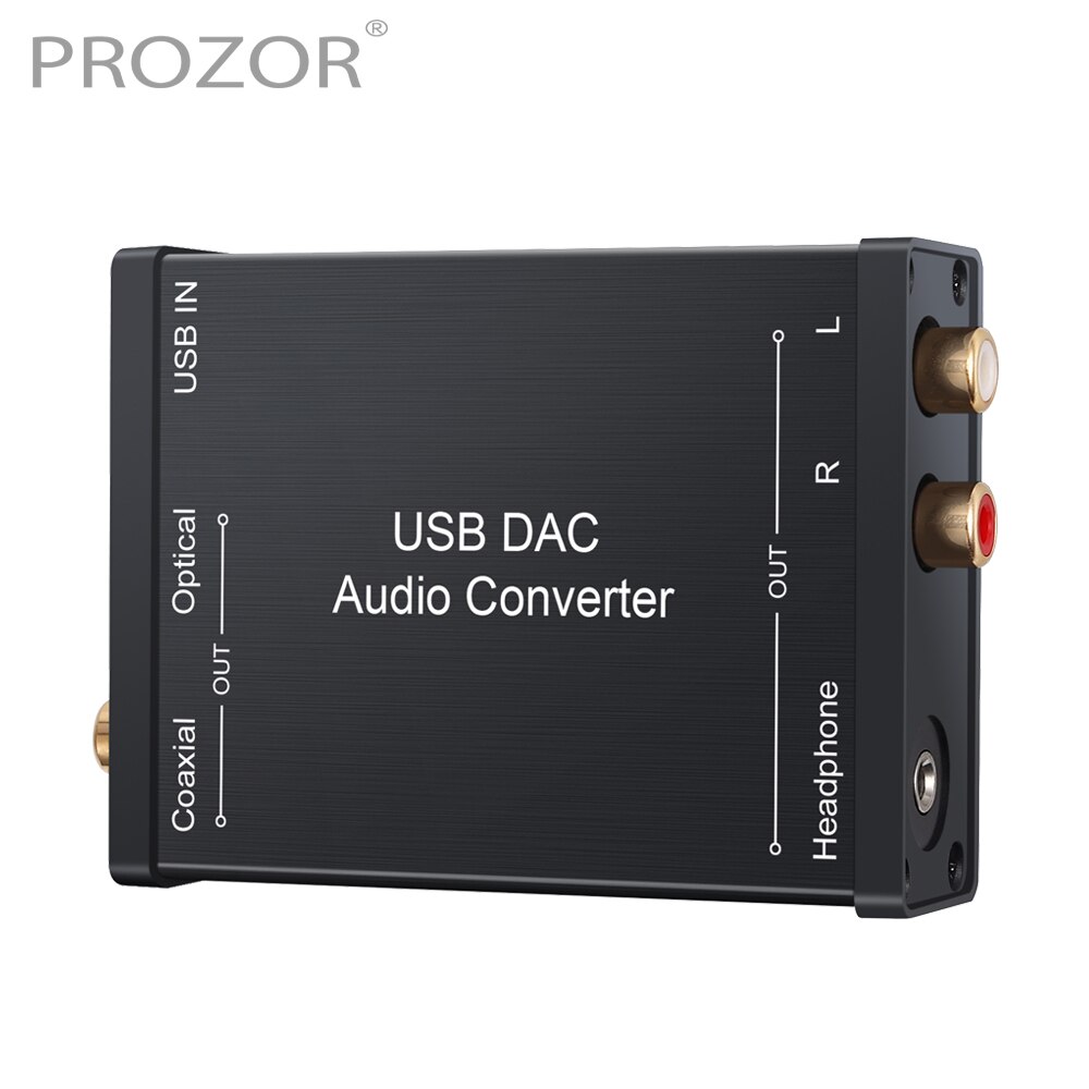 Prozor Usb Dac Audio Converter Usb Naar Digitale Coaxiale Optische 3.5Mm Hoofdtelefoon Stereo Output Usb Audio Sound Card Adapter voor Pc