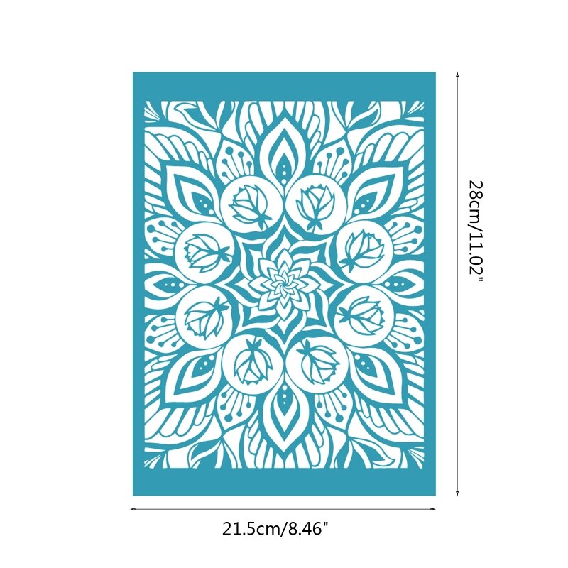 Flower Pattern Self Adhesive Silk Screen Printing Stencil Mesh Transfers for DIY T-Shirt Pillow Fabric Bags Textile Painting