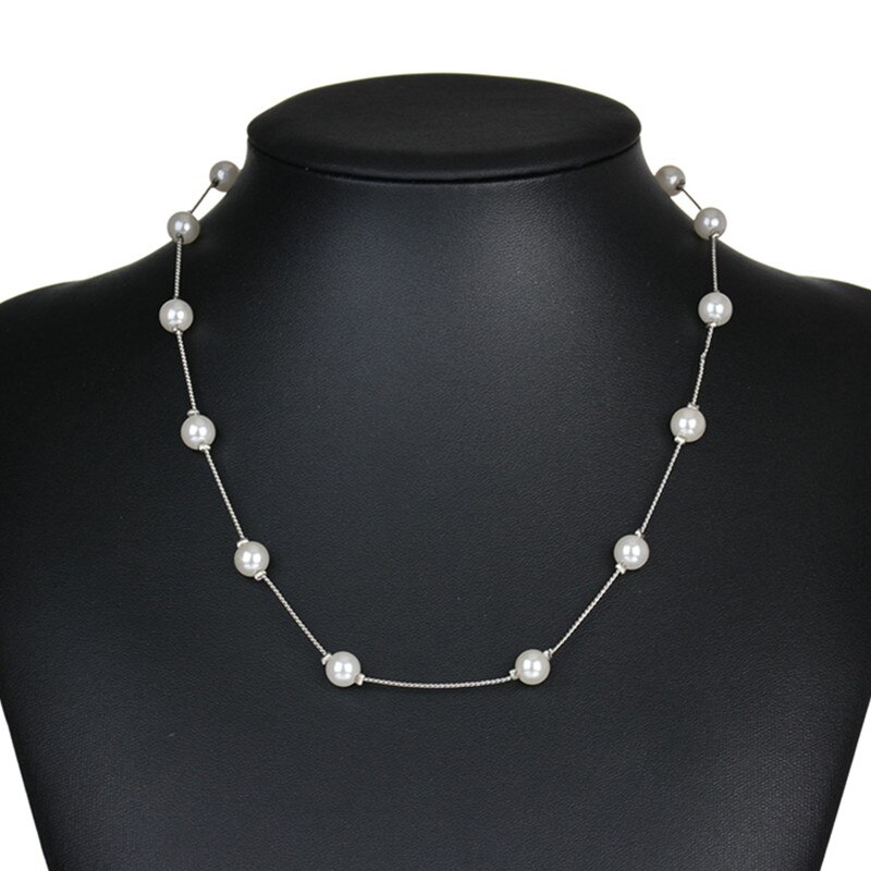Monili delle donne collier Catena Imitazione Della Catena Della Perla e Collana di Gioielli Da Sposa Da Sposa Bianco Della Collana degli uomini & delle Donne regalo Nec