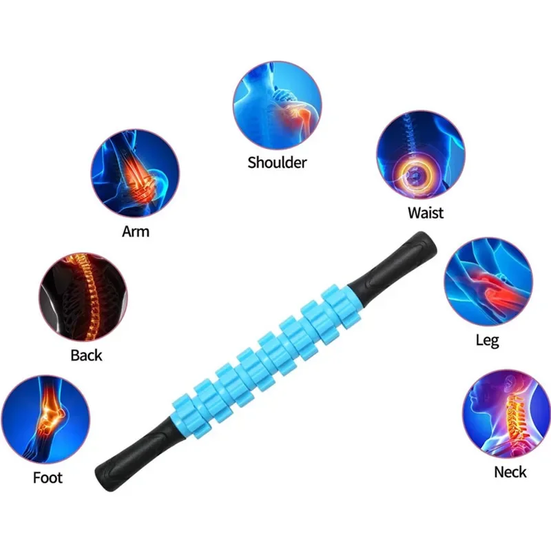 9- pyöräinen lihasrullakeppi koko kehon hierontasauva akupunktiopisteiden palautumistyökalu jalkojen/selän lihaskipujen lievitykseen