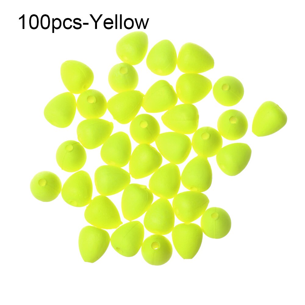 Matériel de pêche à queue flottante mobile 10/50/100 pièces, haricots sensibles accrocheurs, haricots visibles rouge/jaune: 100pcs-Yellow