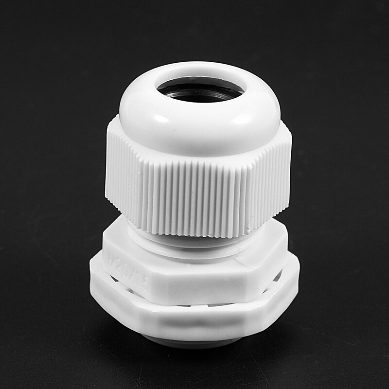 ! 6 Pcs White Plastic Waterproof Cable Glands Jointer M20 x 1.5