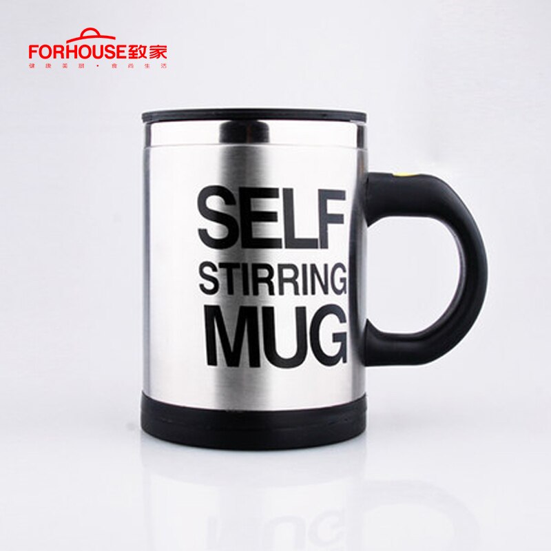 400ml självomrörande kaffeflaskor dubbelisolerad kaffetillförsel automatisk elektrisk kaffeförsörjning mart blanda kaffe cintainer: Svart