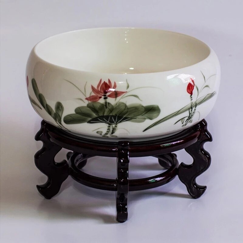 Soporte de floreros de cerámica Vintage para decoración del hogar, soporte de porcelana china tradicional antigua, azul y blanco, soporte para jarrón