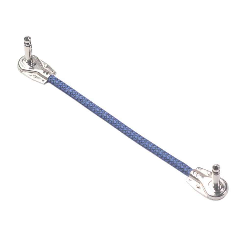 Guitar Patch Cable Right Angle 20cm 6.35mm Plug Cables For Effect Blue