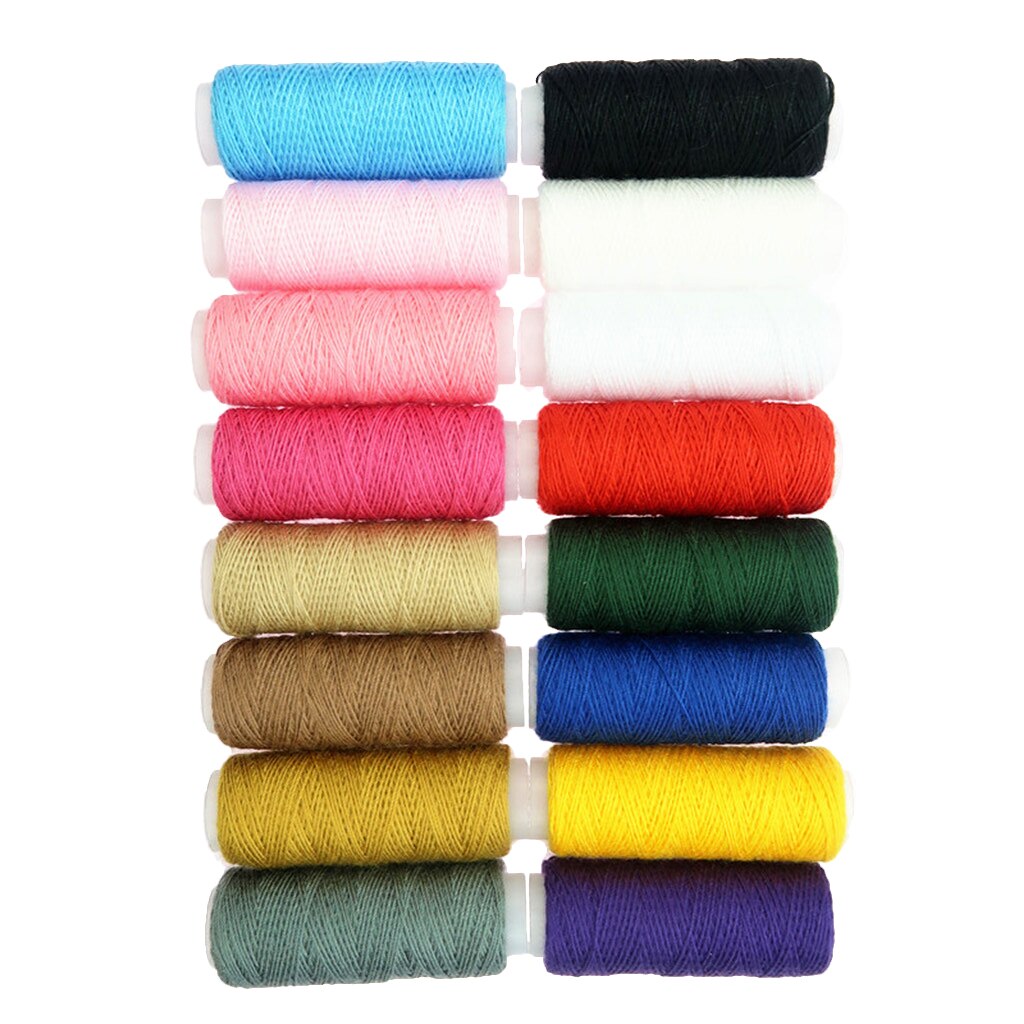 16 Rolls THICK Polyester Thread Cord for Jeans Denim Button Sewing Craft